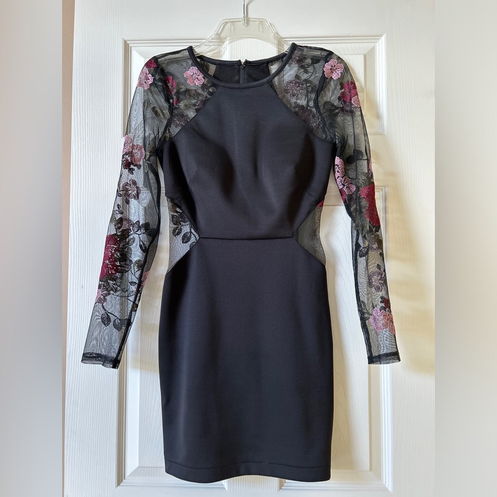 Elegant Black Floral Lace Dress